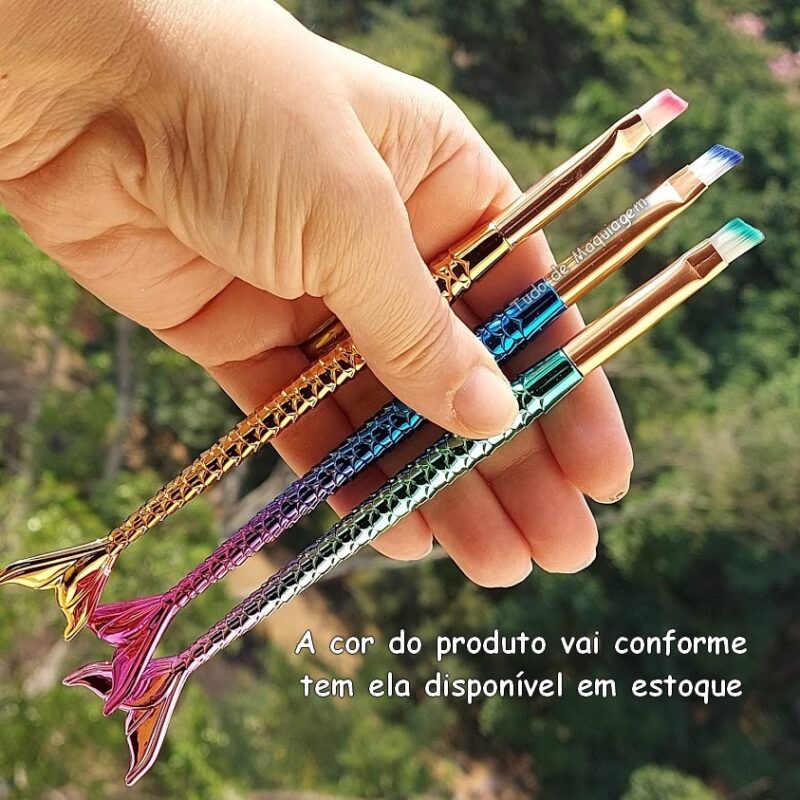 pincel chanfrado cabo de sereia cores