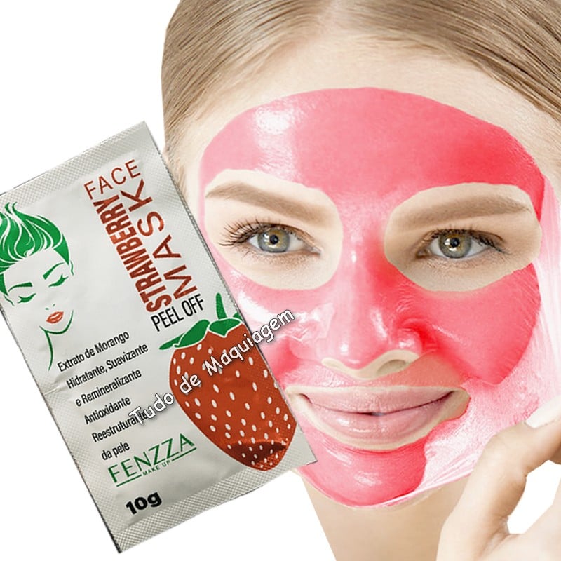 mascara facial strawberry mask da Fenzza na face