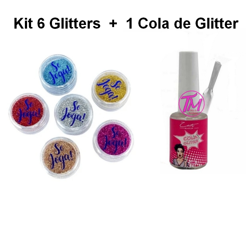 Kit 6 glitter + cola de glitter