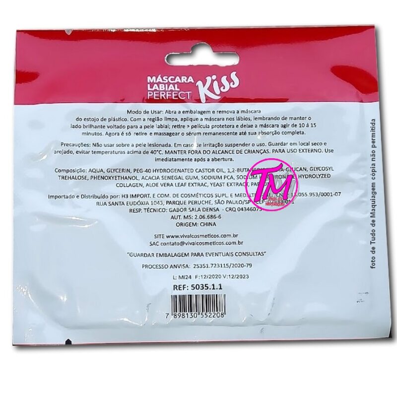 Máscara Labial Colágeno Hidratante Labial Gel Perfect Kiss Vivai 8g - Image 4