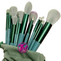Kit com 13 Pinceis de Maquiagem - Verde