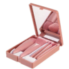Kit 5 Pinceis de Maquiagem PEQUENOS-MINI para viagem com estojo cor marrom