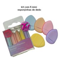 kit 5 mini esponjas de dedo