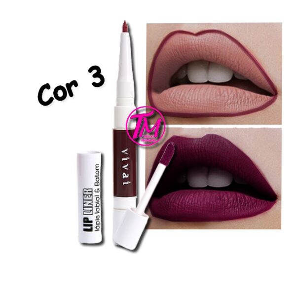 Lip Liner Lápis Labial e Batom liquido Vivai cor 3