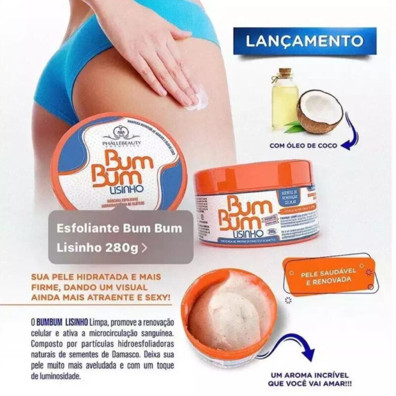 BumBum Lisinho Esfoliante e Hidratante 280g PhálleBeauty
