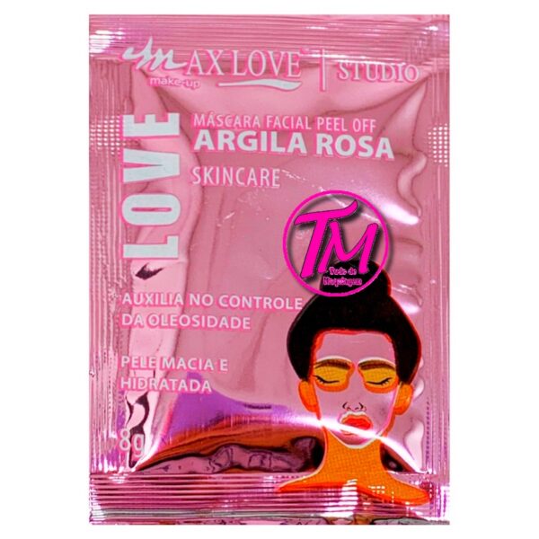 mascara facial peel off argila rosa da Max love