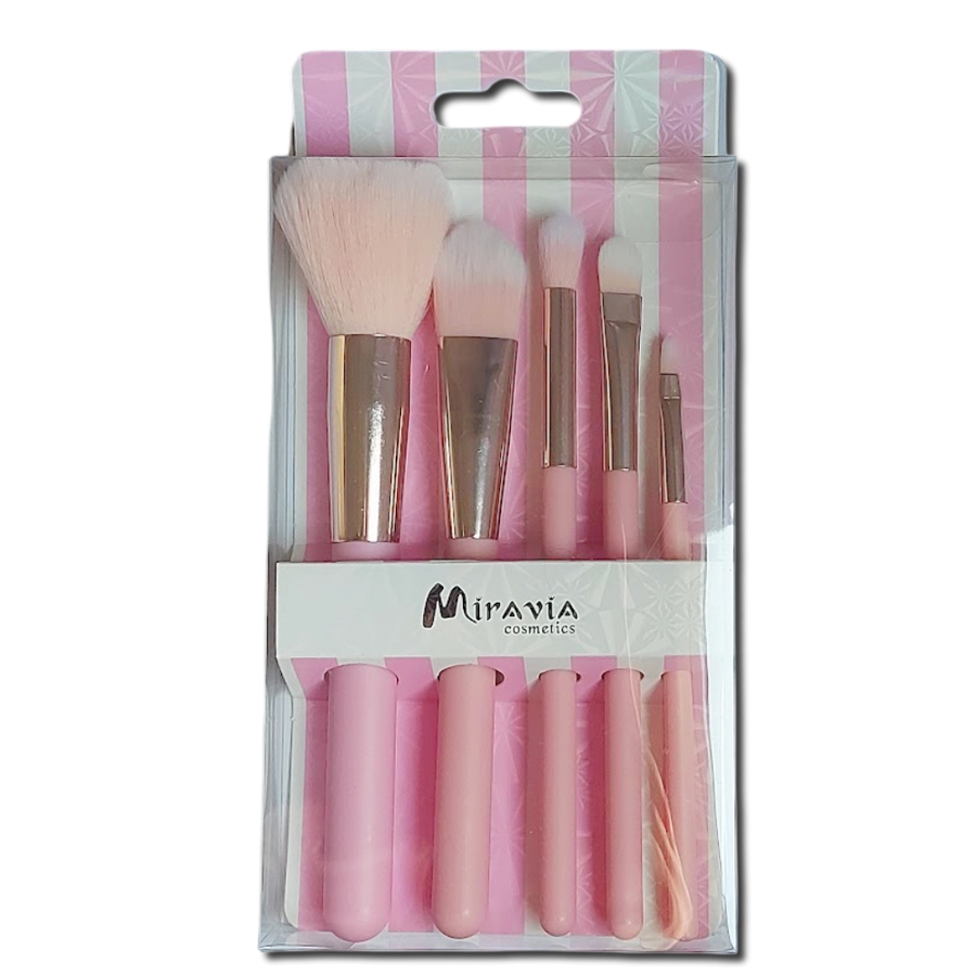 kit de pinceis 5 unidades rosa