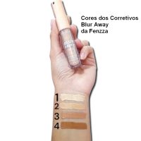 cores dos corretivos Blur Away da Fenzza