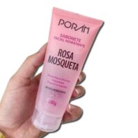 sabonete facial hidratante rosa mosqueta poran mao