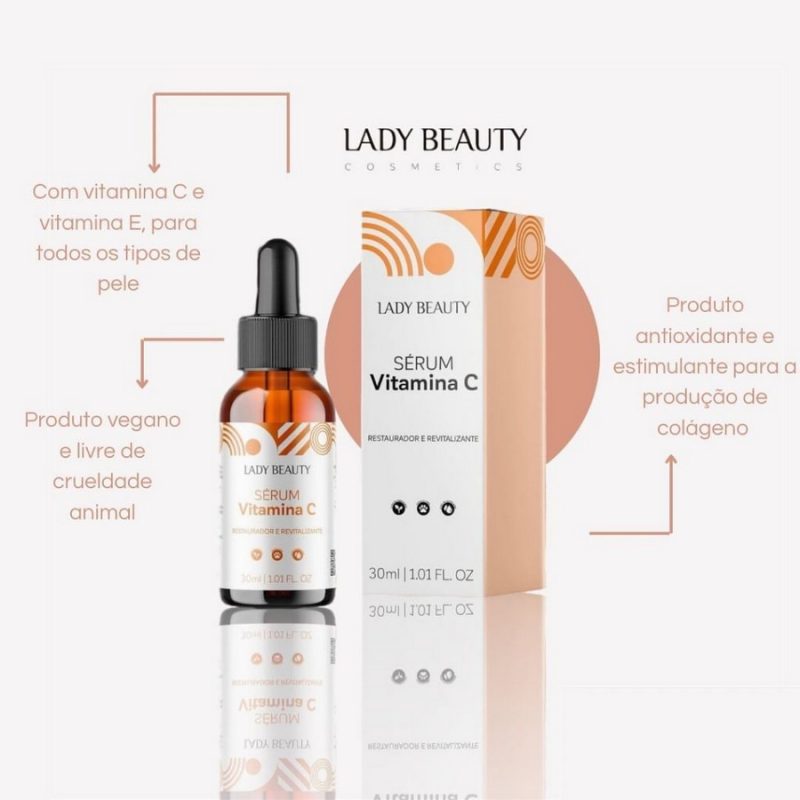 Sérum Vitamina C Restaurador Revitalizante Lady Beauty 30ml - Imagem 2