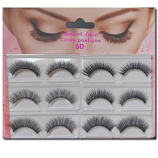 6 pares de cilios postiços amor anjo3