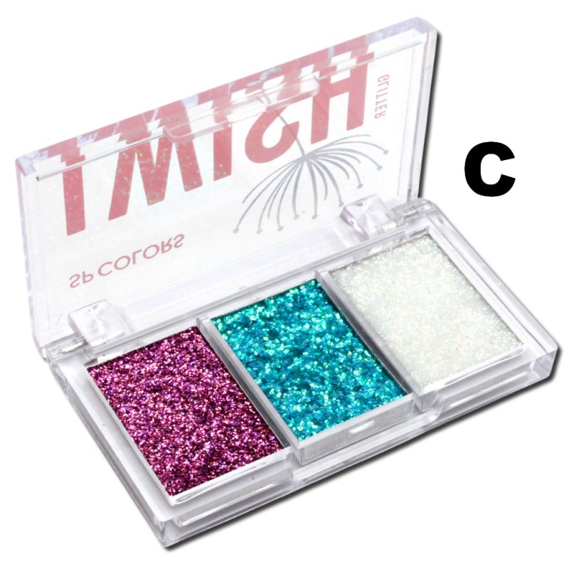 Sombra Glitter Paleta Trio Glow I Wish - SP Colors C