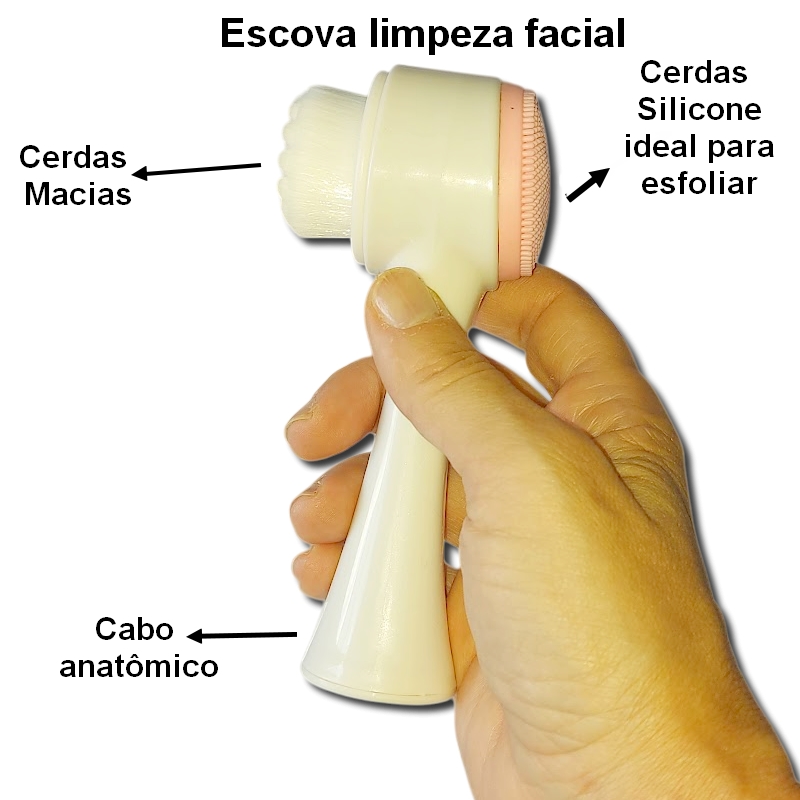 Escova Pincel de Limpeza Facial 3D