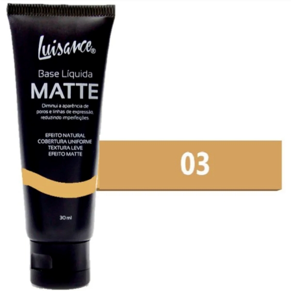 base líquida efeito matte cores claras luisance l5001 cor 3