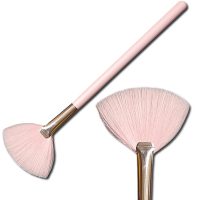 Pincel Leque para Iluminador, unhas, excesso de make