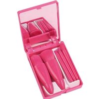 kit 5 pinceis de maquiagem pink