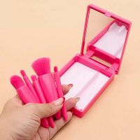 kit 5 pinceis de maquiagem pink52