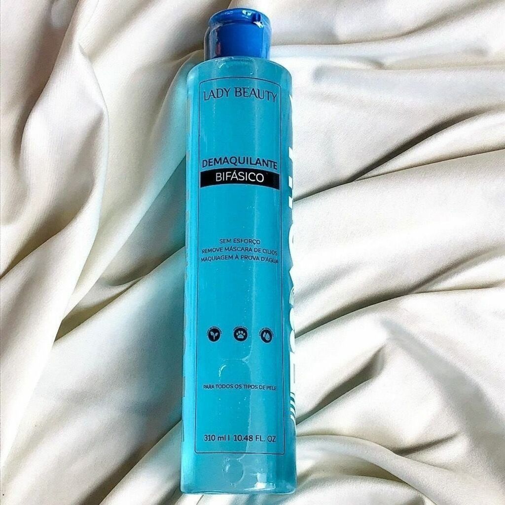 Demaquilante Bifásico Vegano Face Olhos e Lábios Lady Beauty 310 ml - Imagem 2