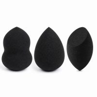 kit 3 unidades esponjas de maquiagem 1 gota, 1 chanfrada e 1 pera