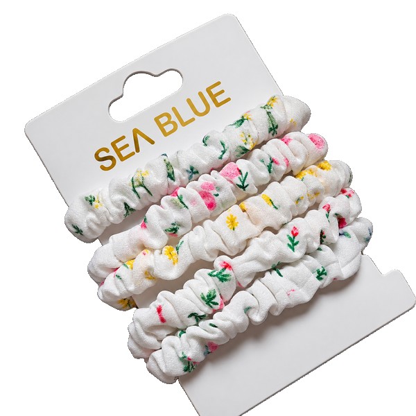 kit 5 xuxinhas de cetim scrunchie antifrizz cores neutras sea blue