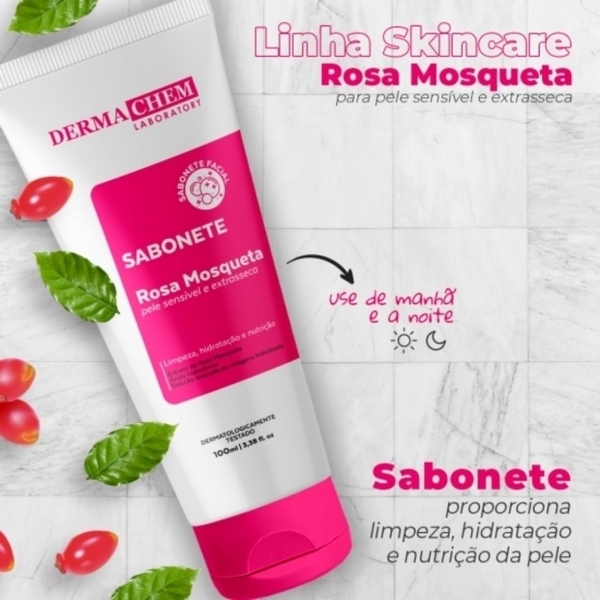 sabonete rosa mosqueta com babosa 100ml ludurana pré maquiagem
