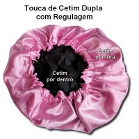touca dupla face de cetim ajustável antifrizz