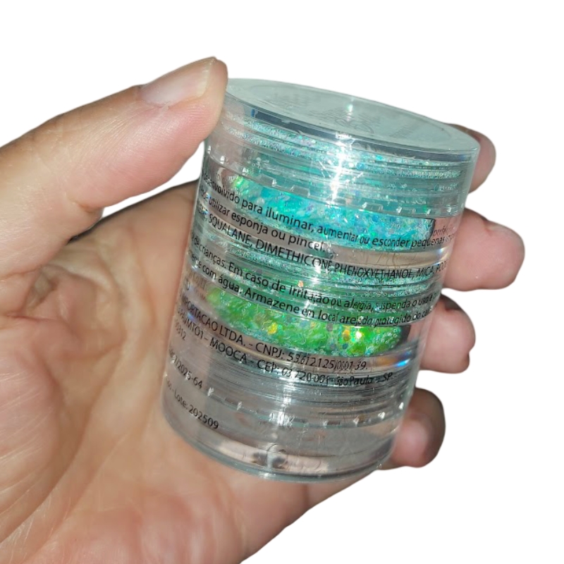 Torre Glitter Holográfico Super Brilho Iluminador e Gel Fixador Love Rain Cor 3 - Imagem 2