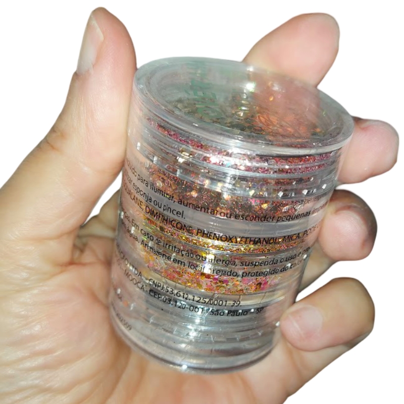 Torre Glitter Holográfico Super Brilho Iluminador e Gel Fixador Love Rain Cor 4 - Imagem 2