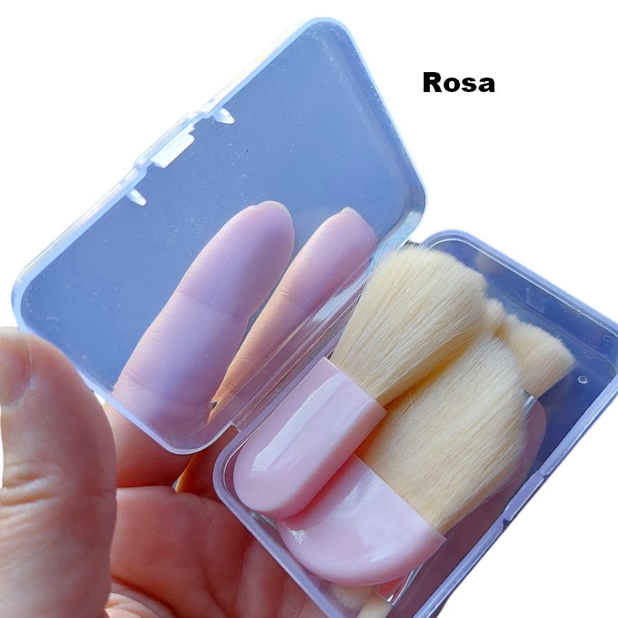 Kit 6 Mini Pinceis de Maquiagem Rosa - Imagem 2