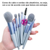 kit 8 pinceis de maquiagem pequenos mini para viagem