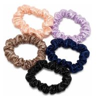 kit 5 xuxinhas de cetim scrunchie antifrizz cores neutras sea blue