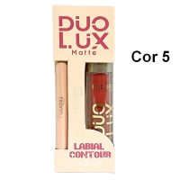 duo lux matte contorno labial e batom líquido febella cor 5
