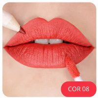 duo lux matte contorno labial e batom líquido febella cor 8