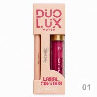 duo lux matte contorno labial e batom líquido febella cor 1