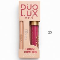 duo lux matte contorno labial e batom líquido febella cor 2