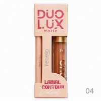 duo lux matte contorno labial e batom líquido febella cor 4