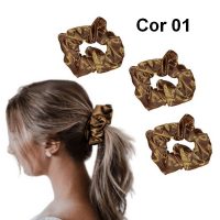 kit 3 xuxinha de cabelo cetim cor 1