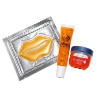 kit tratamento labial a 3 produtos: 1 esfoliante 1 máscara labial 1 balm