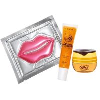 kit tratamento labial 3 produtos: 1 esfoliante 1 máscara labial 1 balm mel