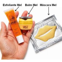 kit tratamento labial a 3 produtos: 1 esfoliante 1 máscara labial 1 balm