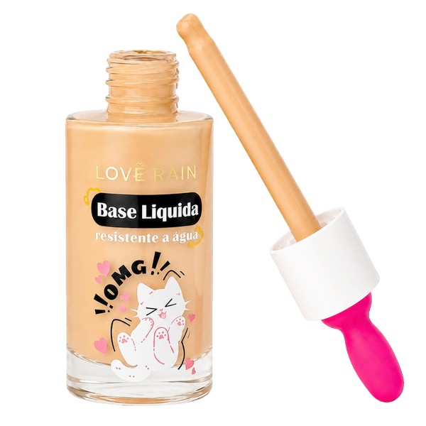 base líquida resistente à Água Love rain clara coleção omg!