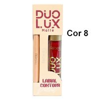 duo lux matte contorno labial e batom líquido febella cor 8