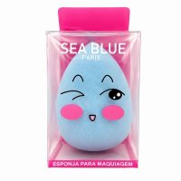 esponja formato gota para maquiagem sea blue