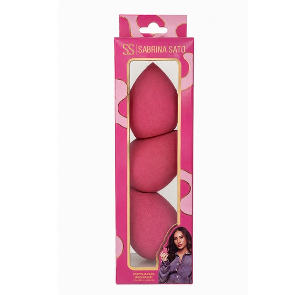 kit 3 esponjas de maquiagem sabrina sato