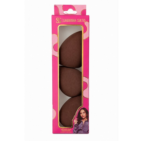 kit 3 esponjas de maquiagem sabrina sato