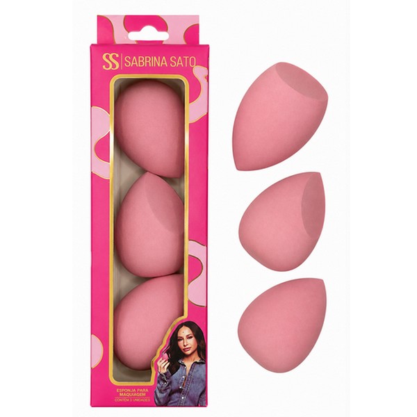 kit 3 esponjas de maquiagem sabrina sato