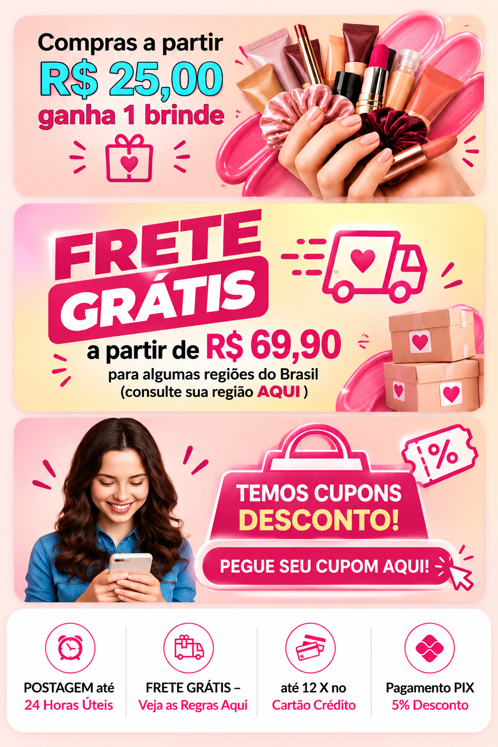 Promoções e benefícios da Tudo de Maquiagem
