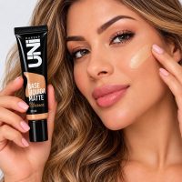 base líquida matte full coverage uni makeup cor 01 alta cobertura à prova d'água