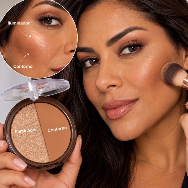 paleta duo iluminador e contorno belle angel
