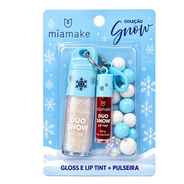 duo snow gloss e lip tint + pulseira mia make azul